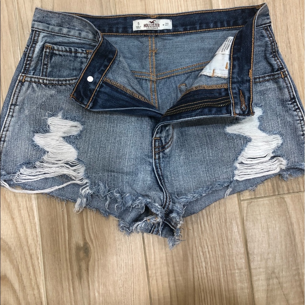 Hollister destroyed denim shorts